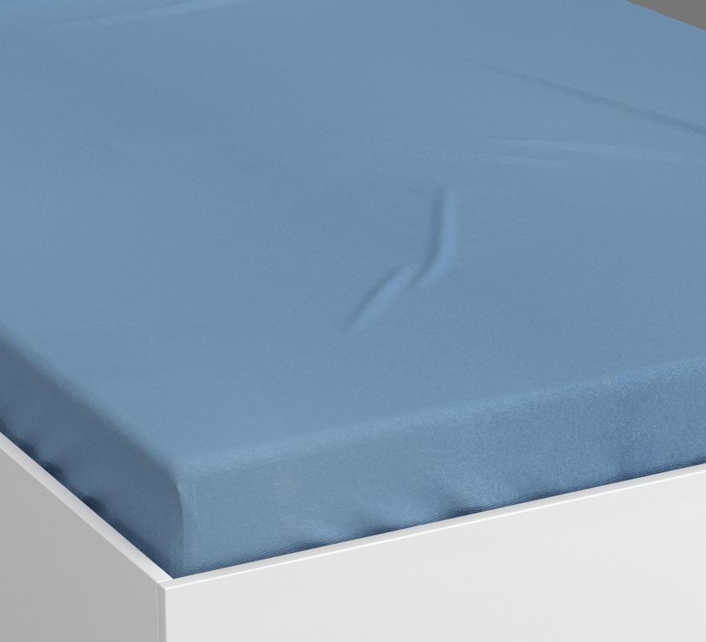 Lenzuola In Jersey Di Cotone Blu - Per materasso…